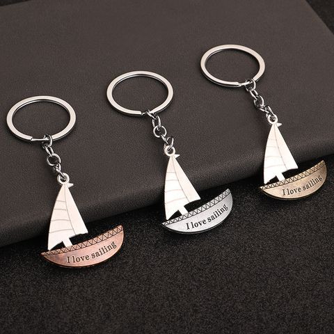 Casual Simple Style Letter Ship Alloy Iron Polishing Plating White Gold Plated Bag Pendant Keychain