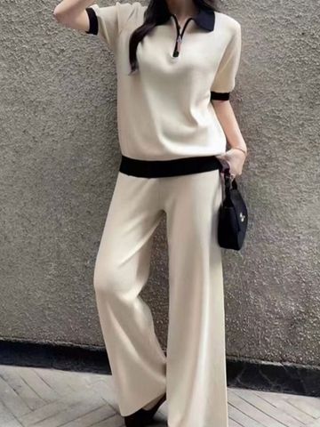 Daily Women's Casual Solid Color Polyester Pants Sets Pants Sets