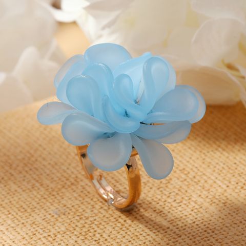 Cute Romantic Flower Gold Plated Alloy Wholesale Rings