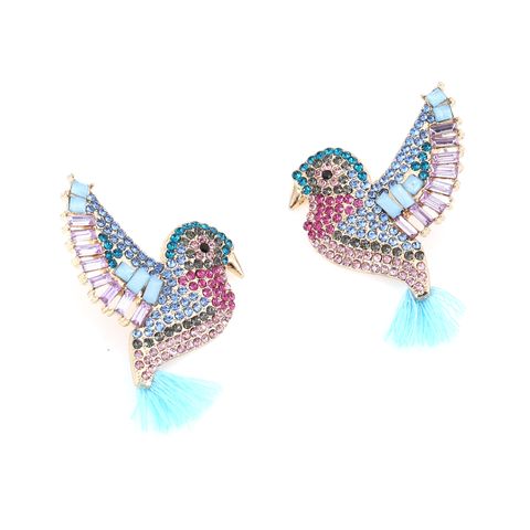 1 Pair Lady Bird Plating Zinc Alloy Artificial Diamond Drop Earrings
