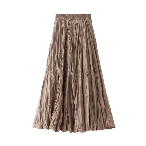 Summer Simple Style Classic Style Solid Color Polyester Maxi Long Dress Skirts