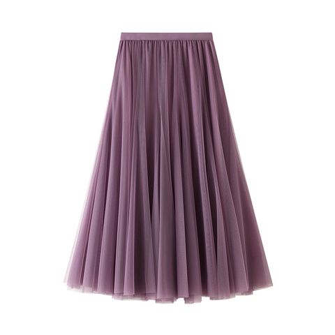 Summer Simple Style Solid Color Polyester Maxi Long Dress Skirts