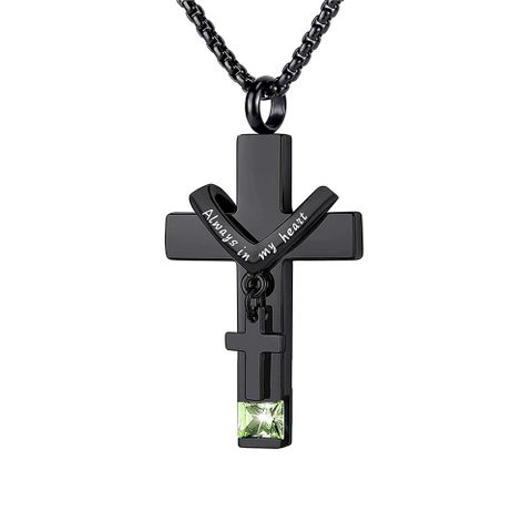 Hip-Hop Retro Geometric 304 Stainless Steel Inlay Rhinestones Men's Pendant Necklace