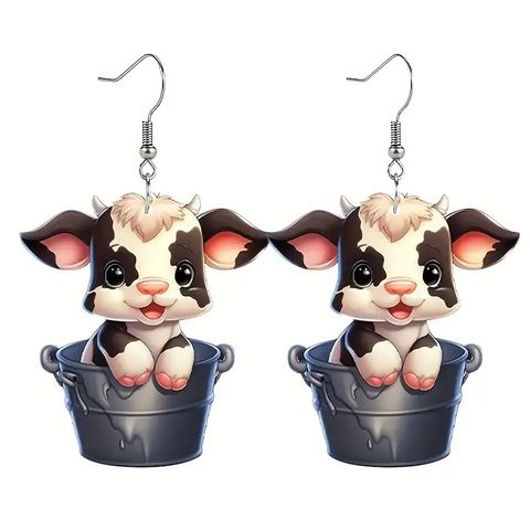 1 Pair Cartoon Style Cute Animal Plating Arylic Drop Earrings