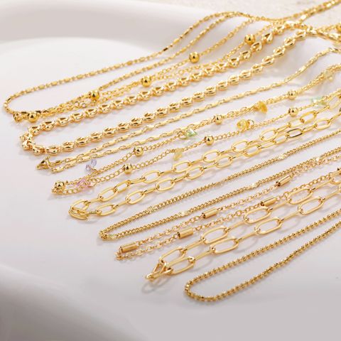 Sweet Water Droplets Heart Shape Gold Plated Artificial Crystal Copper Wholesale Necklace