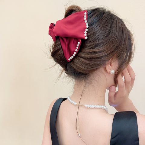 Women's Elegant Solid Color Cloth Hair Claws