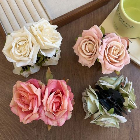 INS Bloggers Same Style Three-Dimensional Flower French Style Hair Claw Big Rose Barrettes High Sense Updo Hair Accessories Hair Accessories For Women