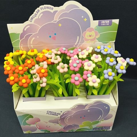 1 Set Flower Class Learning PVC Cute Pastoral Gel Pen