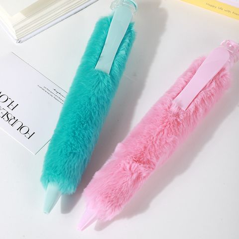 1 Piece Solid Color Class Learning PVC Cute Ballpoint Pen