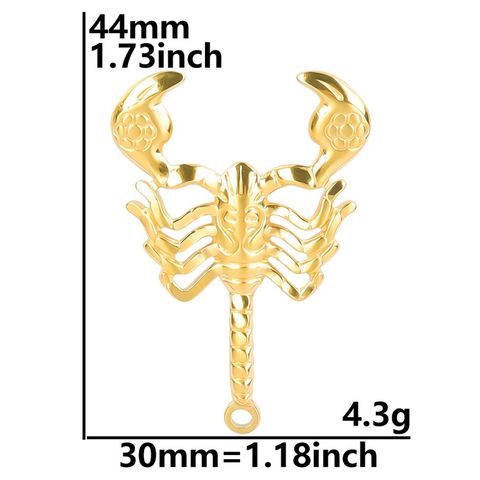 1 Piece 304 Stainless Steel 18K Gold Plated Animal Pendant