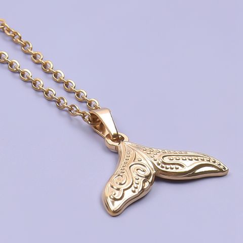 1 Piece 304 Stainless Steel Fish Tail Pendant