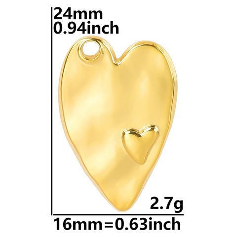 1 Piece 304 Stainless Steel Heart Shape