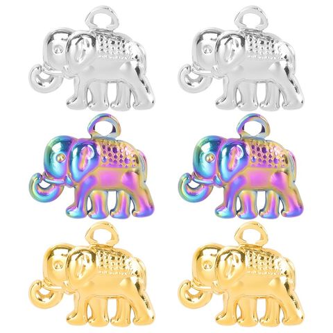 1 Piece 304 Stainless Steel Elephant Pendant