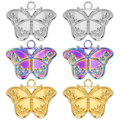 1 Piece 304 Stainless Steel Butterfly Pendant