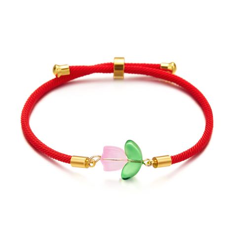 Simple Style Classic Style Leaf Resin Rope Wholesale Drawstring Bracelets