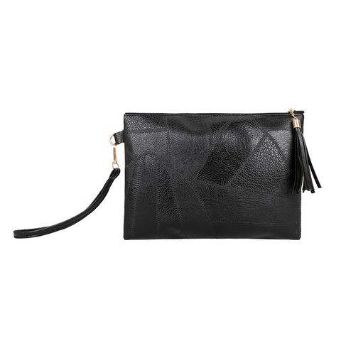 Black Brown Pu Leather Solid Color Clutches