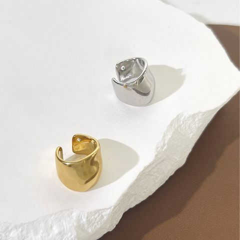 1 Piece Korean Style Geometric Irregular Copper 18K Gold Plated Ear Cuffs
