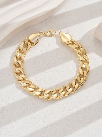 Retro Roman Style Geometric Solid Color 18K Gold Plated Iron Wholesale Bracelets