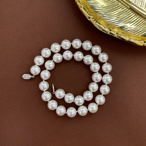 Commute Round Zircon Imitation Pearl Wholesale Necklace