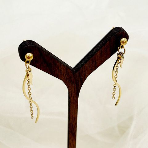 1 Pair Elegant Cute Sweet Heart Shape Plating 304 Stainless Steel 14K Gold Plated Drop Earrings