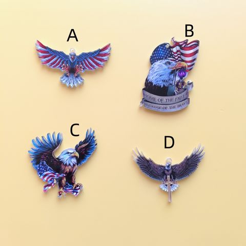 1 Piece 6*7.8cm 8*4.8cm Arylic American Flag Eagle Pendant