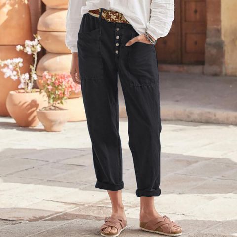 Women's Daily Simple Style Solid Color Ankle-Length Casual Pants