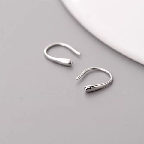 1 Pair Simple Style Solid Color Sterling Silver Ear Studs