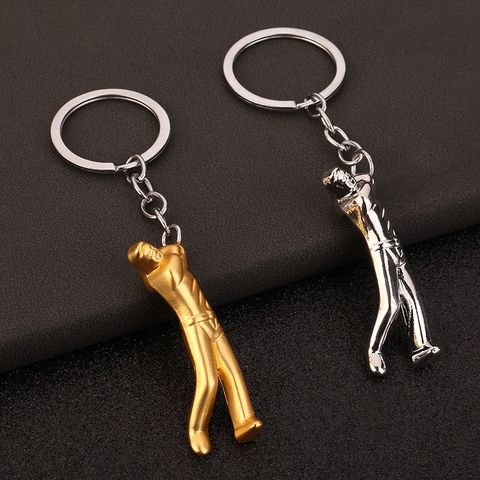 Simple Style Sports Human Golf Alloy Iron Polishing Plating White Gold Plated Bag Pendant Keychain