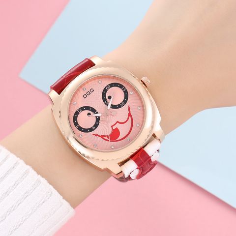 Funny Emoji Face Buckle Quartz Women's Watches