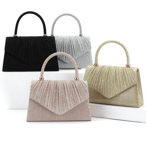 Women's Medium Fabric Solid Color Elegant Vintage Style Square Flip Cover Handbag