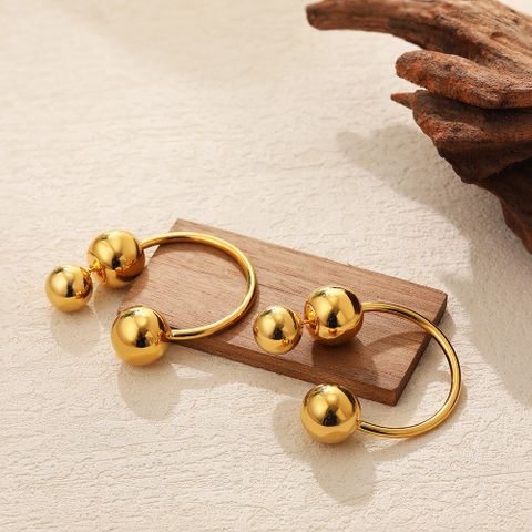 1 Pair Simple Style Solid Color Ball 304 Stainless Steel Ear Studs