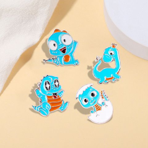 Cartoon Style Cute Cowboy Style Animal Dinosaur Alloy Stamping Stoving Varnish Plating Unisex Brooches