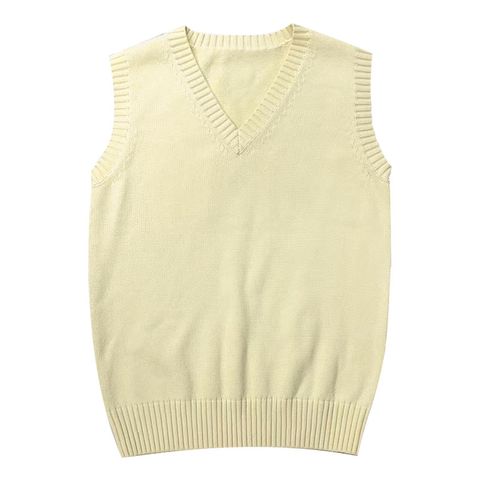 Women's Vest Sleeveless Sweaters & Cardigans Preppy Style Solid Color
