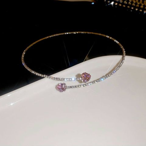Copper Modern Style Classic Style Inlay Square Rhinestones Zircon Bracelets Necklace
