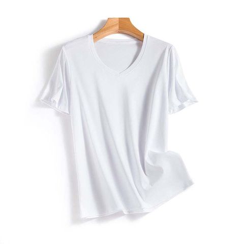 Women's T-shirt Short Sleeve T-Shirts Patchwork Casual Solid Color