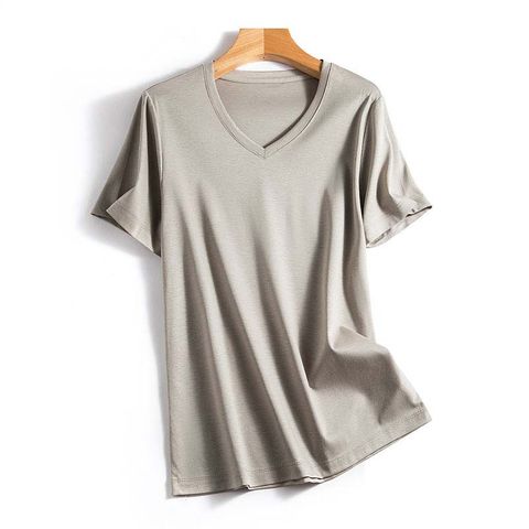 Women's T-shirt Short Sleeve T-Shirts Patchwork Casual Solid Color