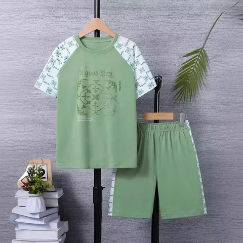 Casual Letter Polyester Boys Clothing Sets