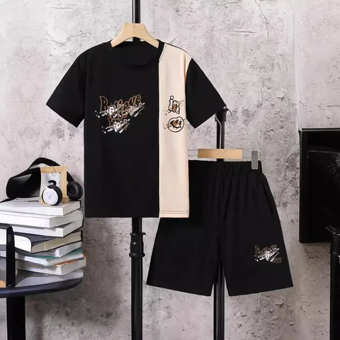 Casual Cartoon Polyester Boys Clothing Sets