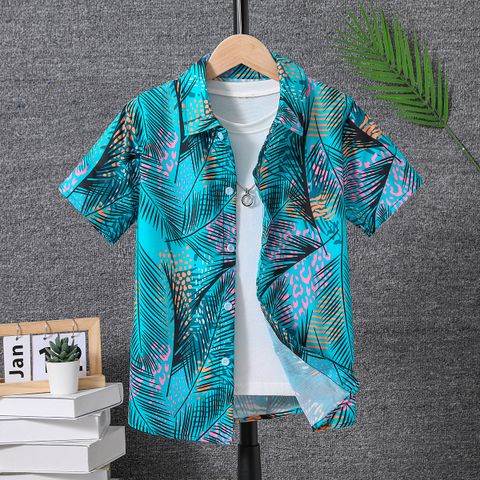 Hawaiian Tropical Printing Polyester T-shirts & Shirts
