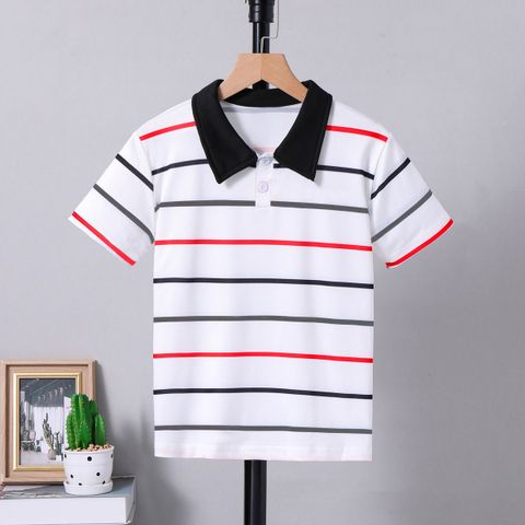 Classic Style Stripe Printing Polyester T-shirts & Shirts