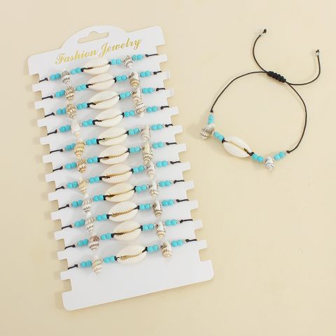 Beach Conch Polyester Shell Wholesale Drawstring Bracelets