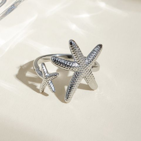 304 Stainless Steel IG Style Modern Style Classic Style Plating Starfish Open Rings