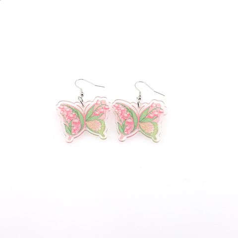 1 Pair Cute Pastoral Simple Style Butterfly Alloy Resin Drop Earrings