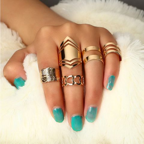 Simple Style Geometric Alloy Wholesale Open Rings