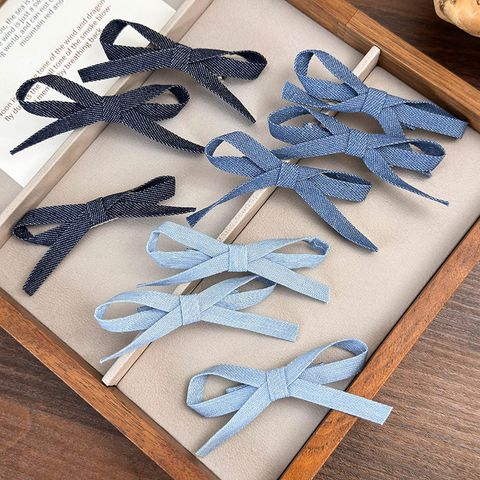 Women's Casual Cute Modern Style Bow Knot Alloy Denim Hair Clip