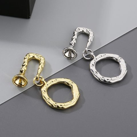 1 Piece 20*10mm 304 Stainless Steel 18K Gold Plated Irregular Round Solid Color Connection Buckle Jewelry Buckle