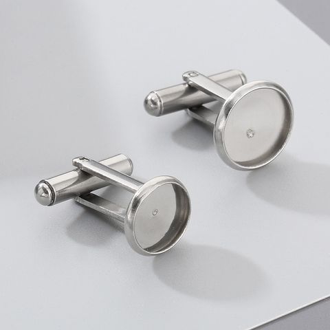 1 Piece 12mm 14mm 304 Stainless Steel Geometric Solid Color Flower Shape Bead Caps Cufflinks