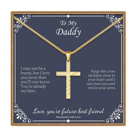 Simple Style Classic Style Cross 304 Stainless Steel Father'S Day Men's Pendant Necklace