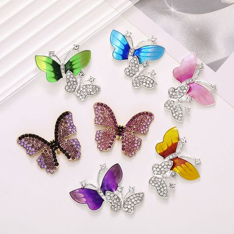 1 Piece 35*27mm 36*32mm Zinc Alloy Rhinestones Butterfly DIY Accessories