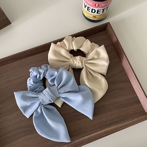 Women's IG Style Sweet Solid Color Bow Knot Cloth Hair Tie